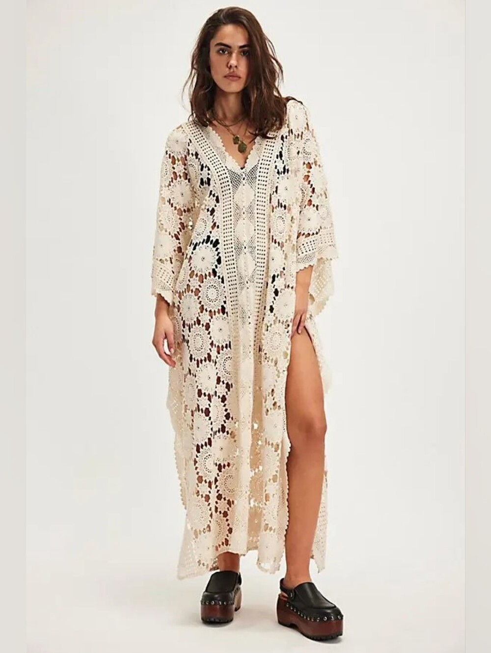 Free People Jen's Pirate Booty Mykonos OS Kaftan Lace Boho Festival Beach New